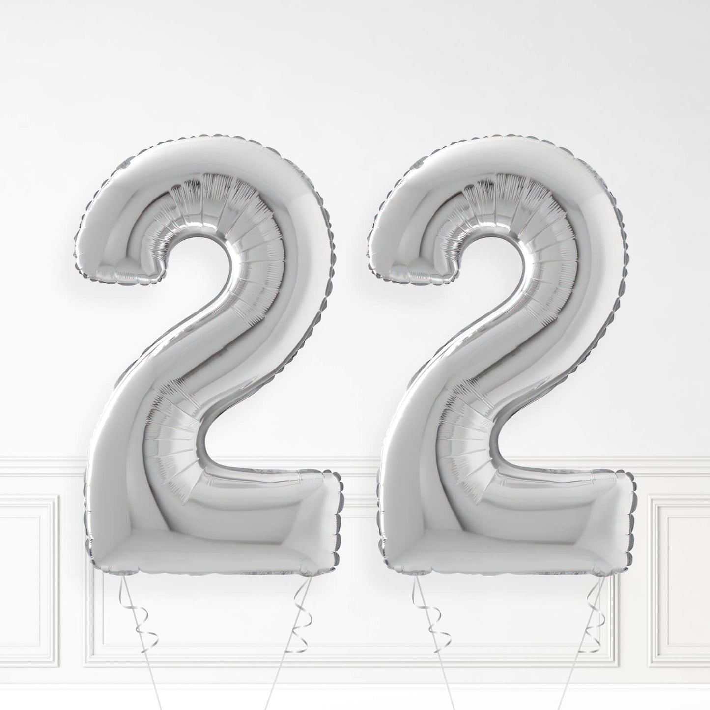 Inflated Silver Foil Number Balloon