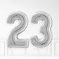 Inflated Silver Foil Number Balloon
