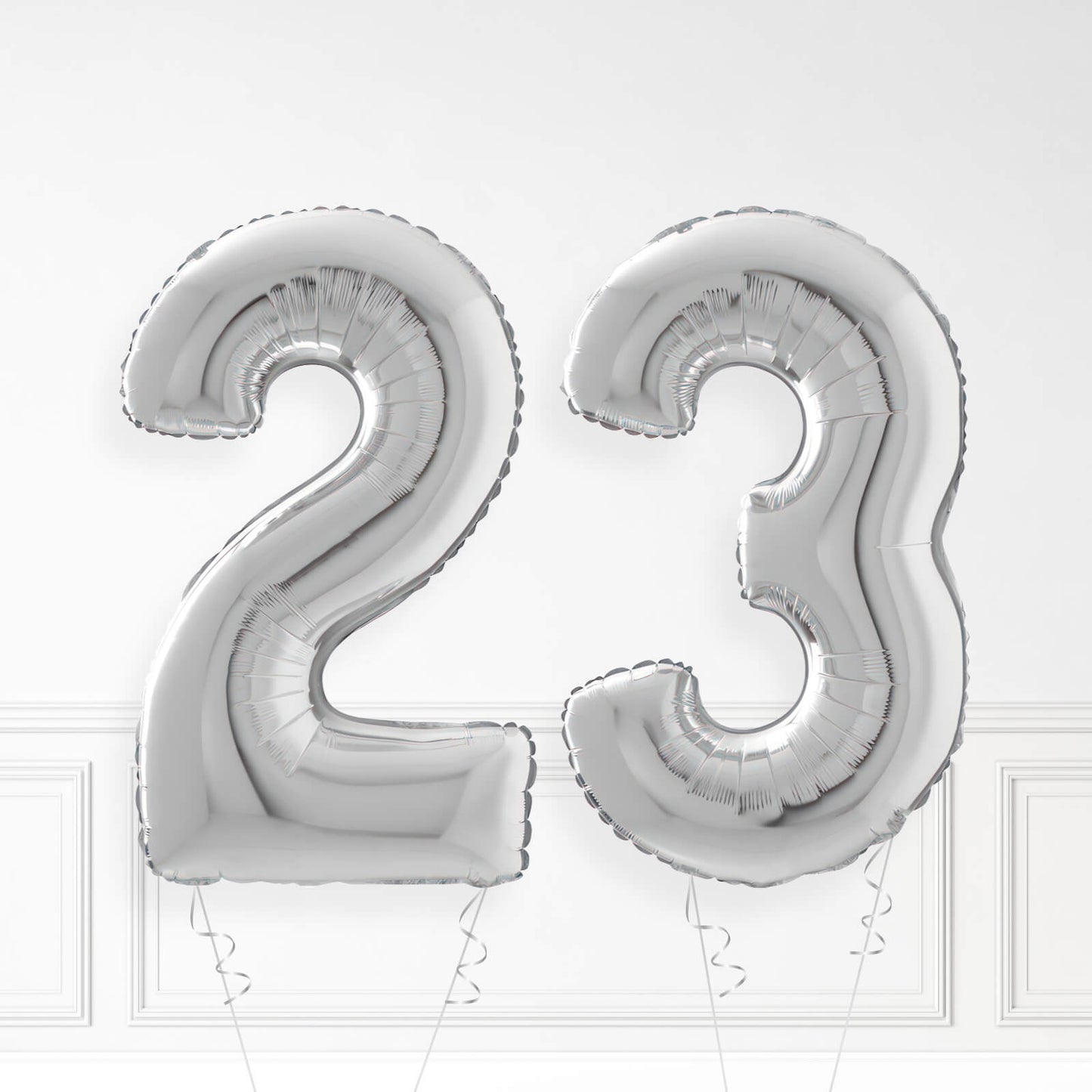 Inflated Silver Foil Number Balloon