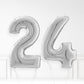 Inflated Silver Foil Number Balloon