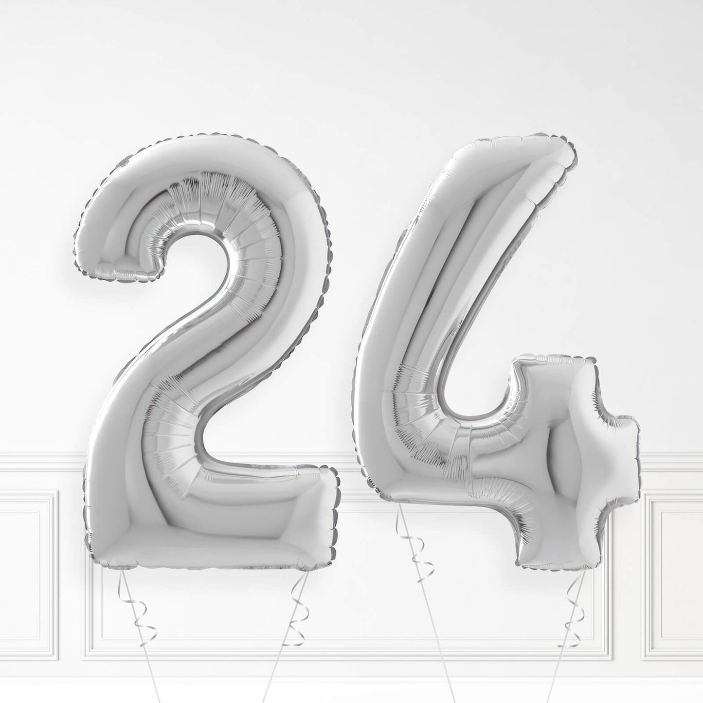 Inflated Silver Foil Number Balloon