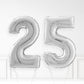 Inflated Silver Foil Number Balloon