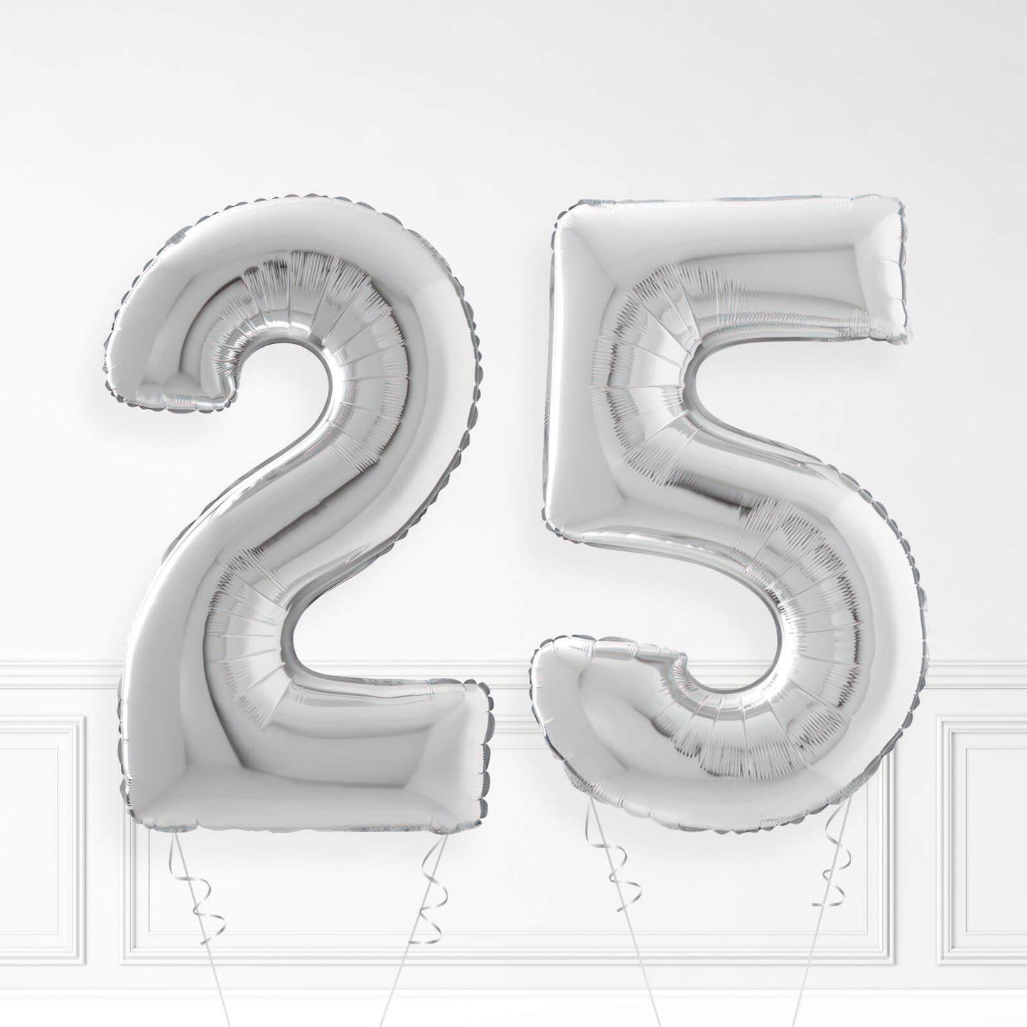 Inflated Silver Foil Number Balloon