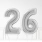 Inflated Silver Foil Number Balloon
