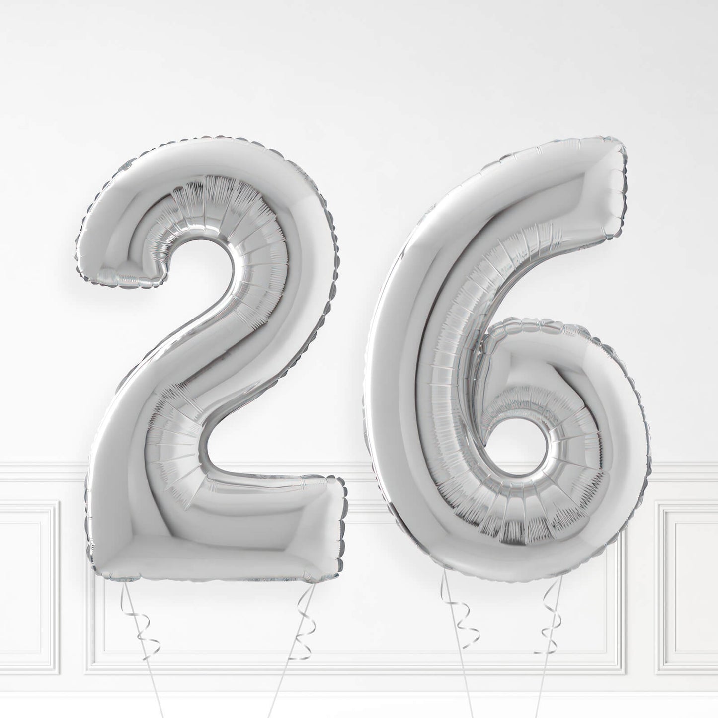 Inflated Silver Foil Number Balloon