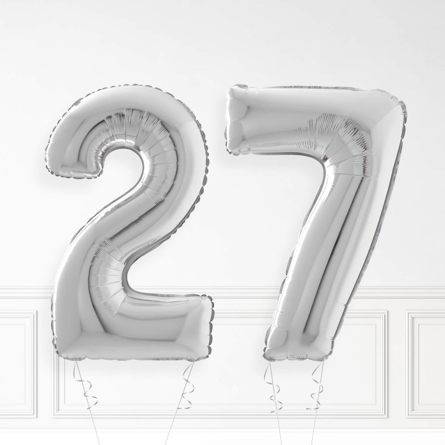 Inflated Silver Foil Number Balloon