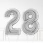 Inflated Silver Foil Number Balloon