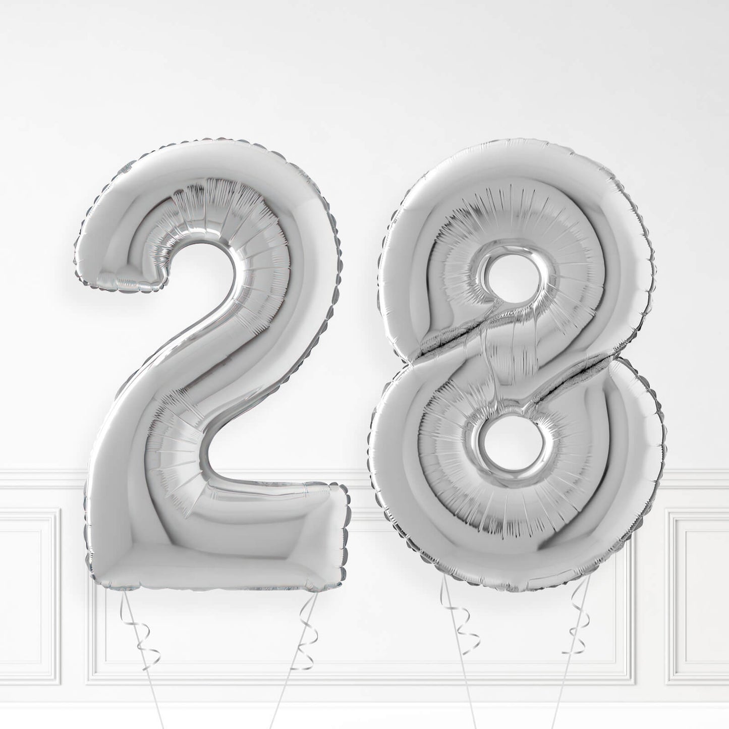 Inflated Silver Foil Number Balloon