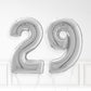 Inflated Silver Foil Number Balloon