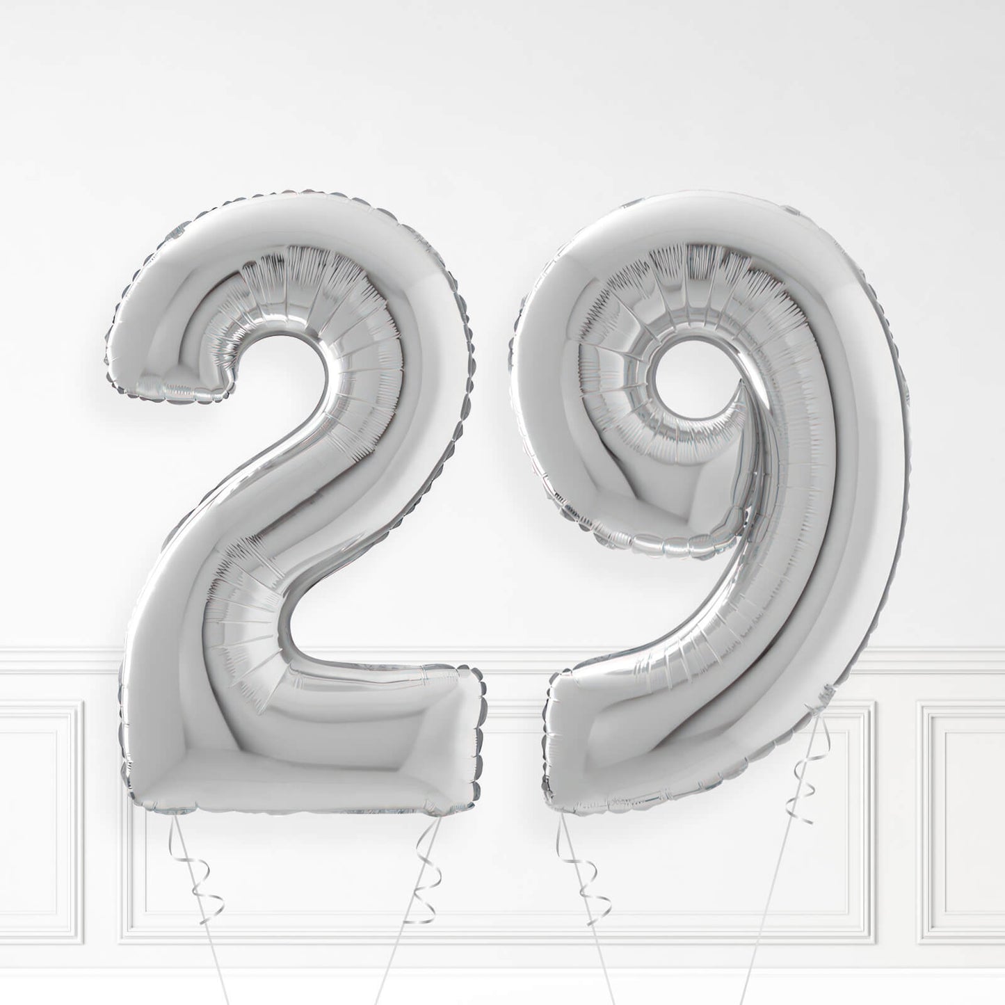 Inflated Silver Foil Number Balloon