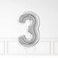 Inflated Silver Foil Number Balloon