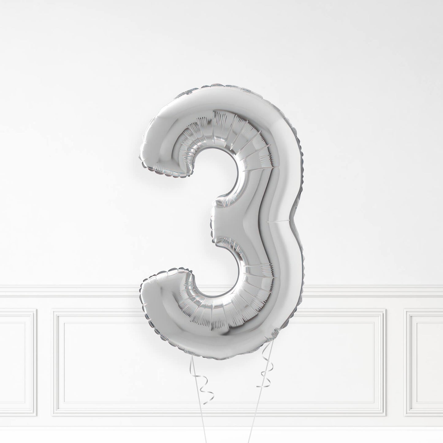 Inflated Silver Foil Number Balloon