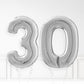 Inflated Silver Foil Number Balloon