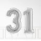 Inflated Silver Foil Number Balloon