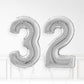Inflated Silver Foil Number Balloon