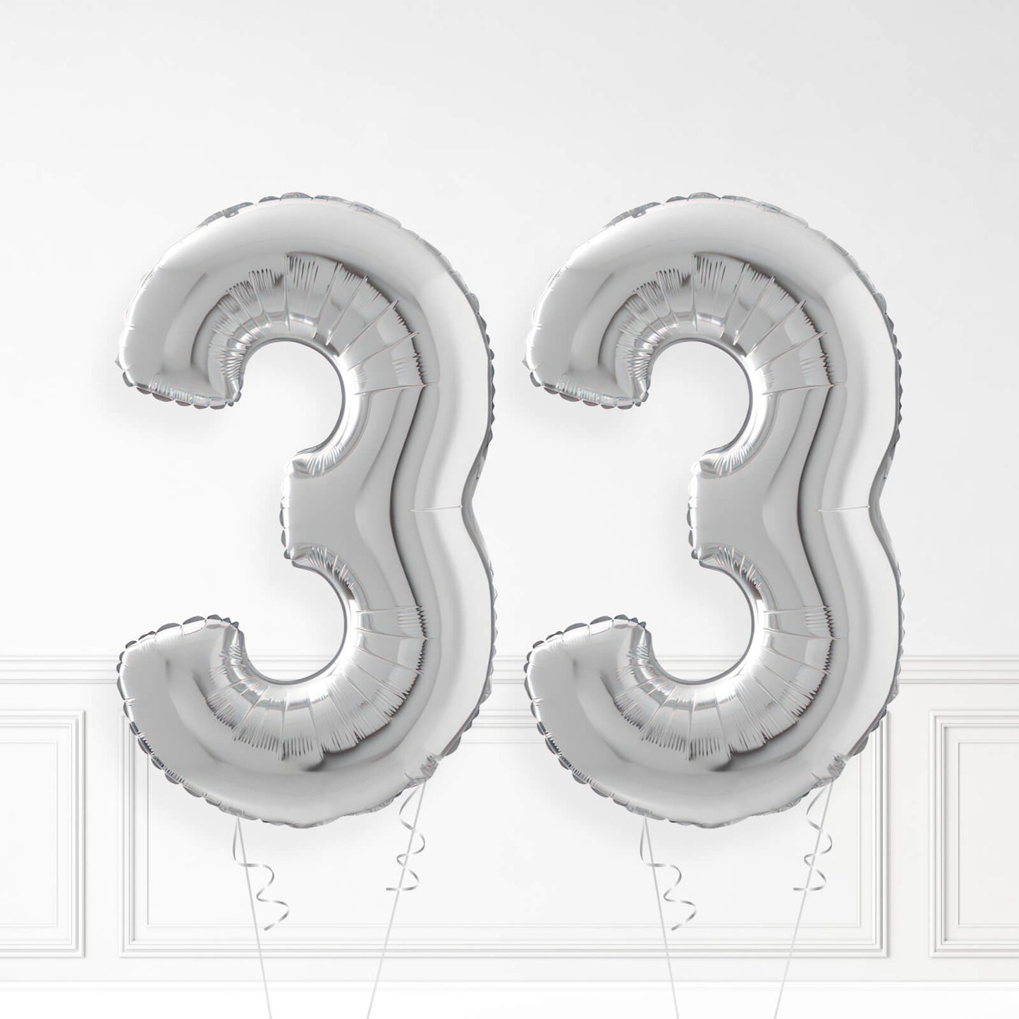 Inflated Silver Foil Number Balloon