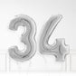 Inflated Silver Foil Number Balloon