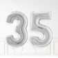 Inflated Silver Foil Number Balloon