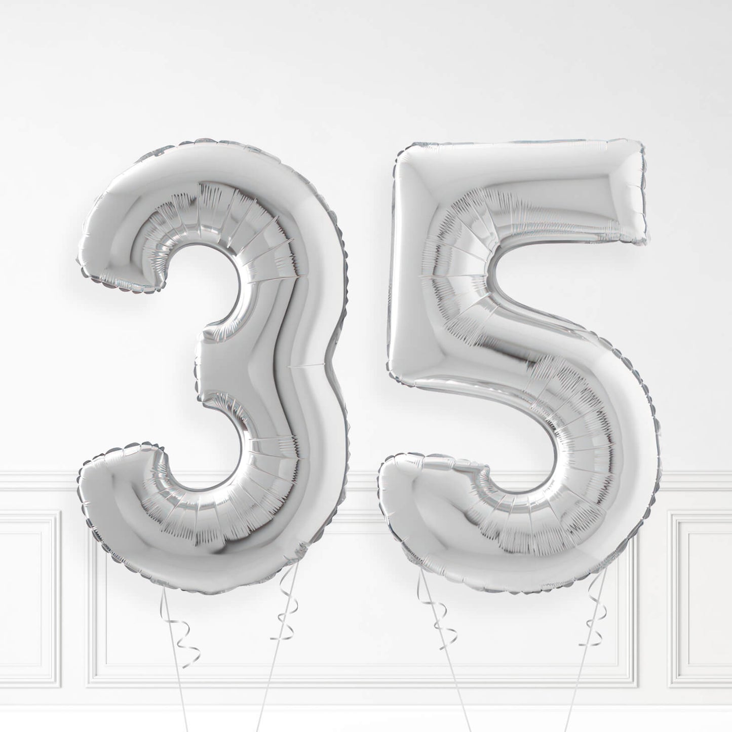 Inflated Silver Foil Number Balloon
