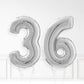 Inflated Silver Foil Number Balloon