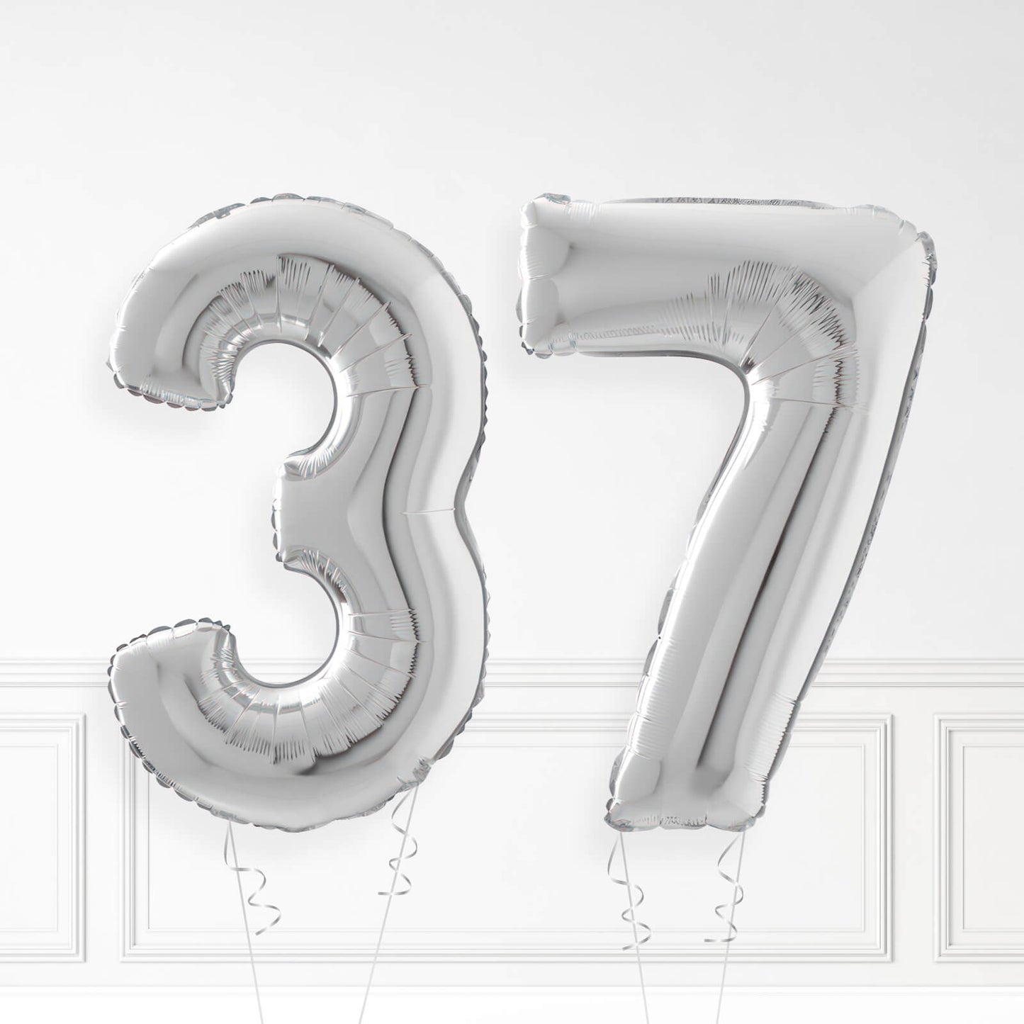 Inflated Silver Foil Number Balloon