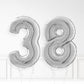 Inflated Silver Foil Number Balloon