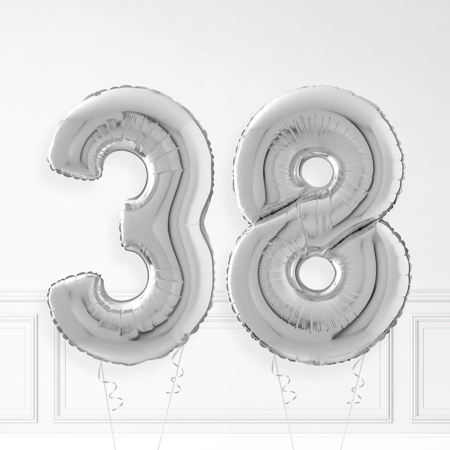Inflated Silver Foil Number Balloon