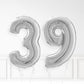 Inflated Silver Foil Number Balloon