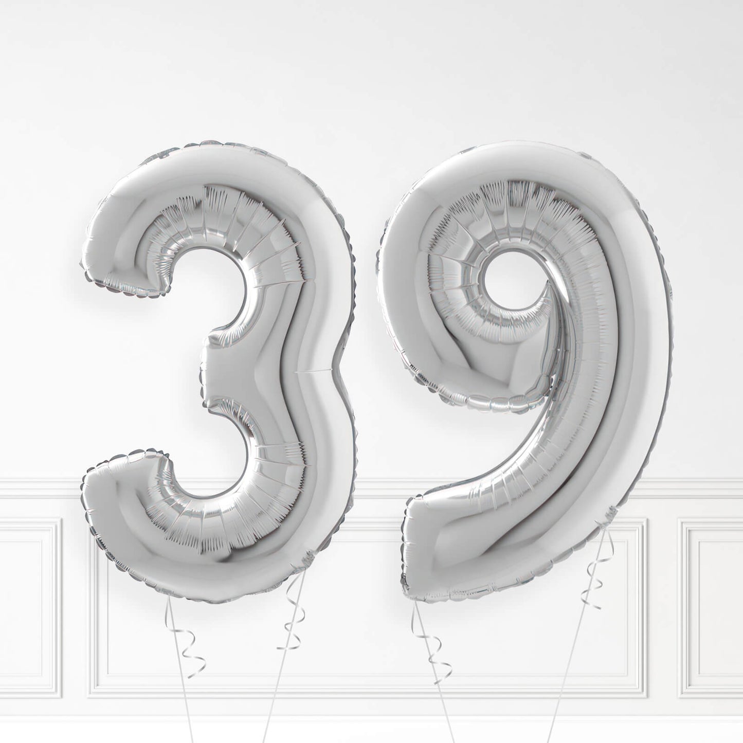 Inflated Silver Foil Number Balloon
