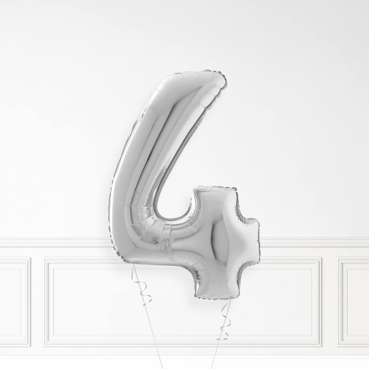 Inflated Silver Foil Number Balloon
