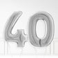Inflated Silver Foil Number Balloon