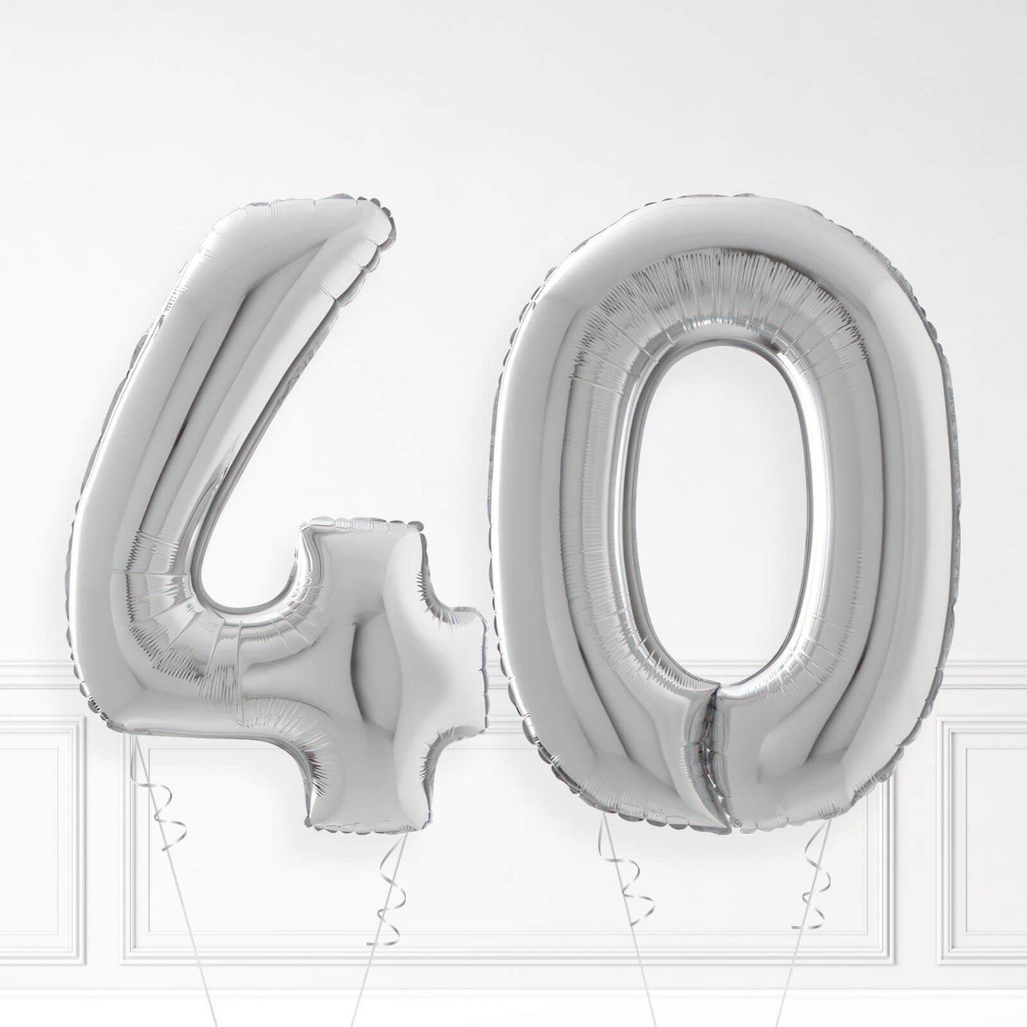 Inflated Silver Foil Number Balloon