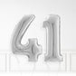 Inflated Silver Foil Number Balloon
