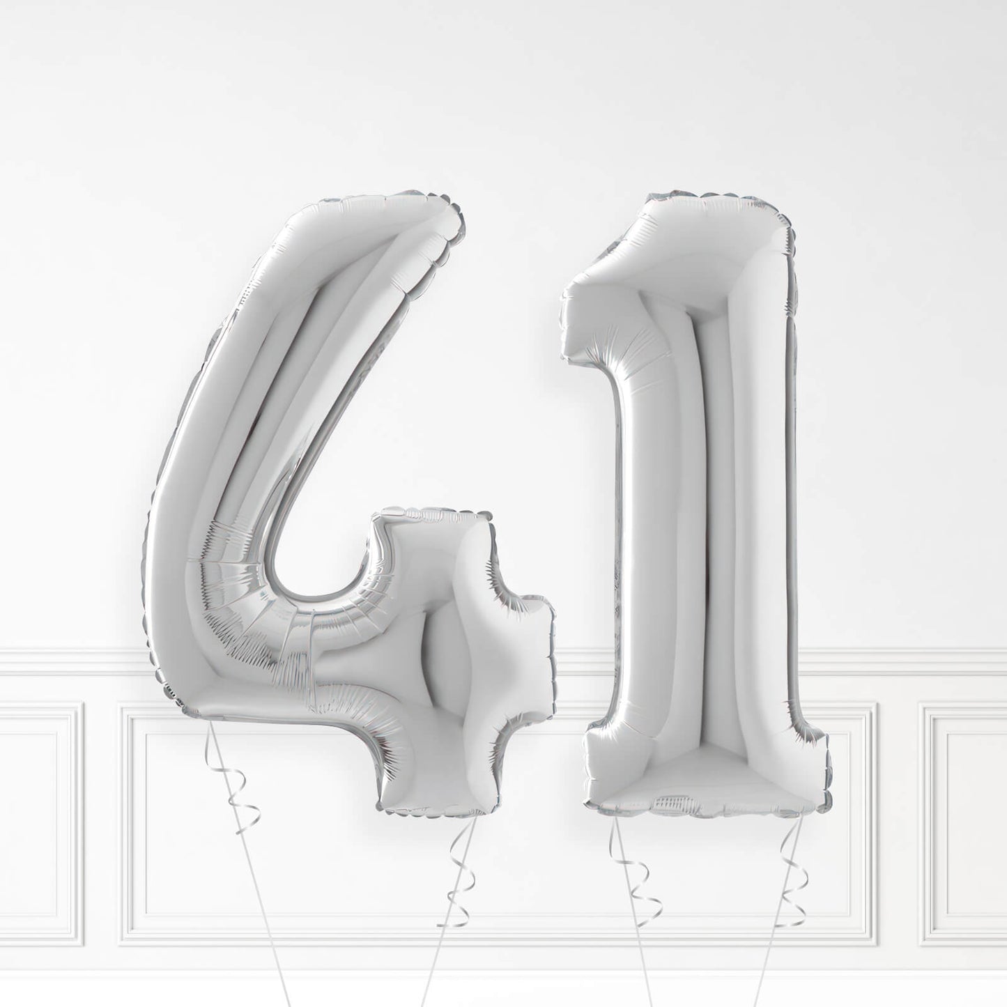 Inflated Silver Foil Number Balloon