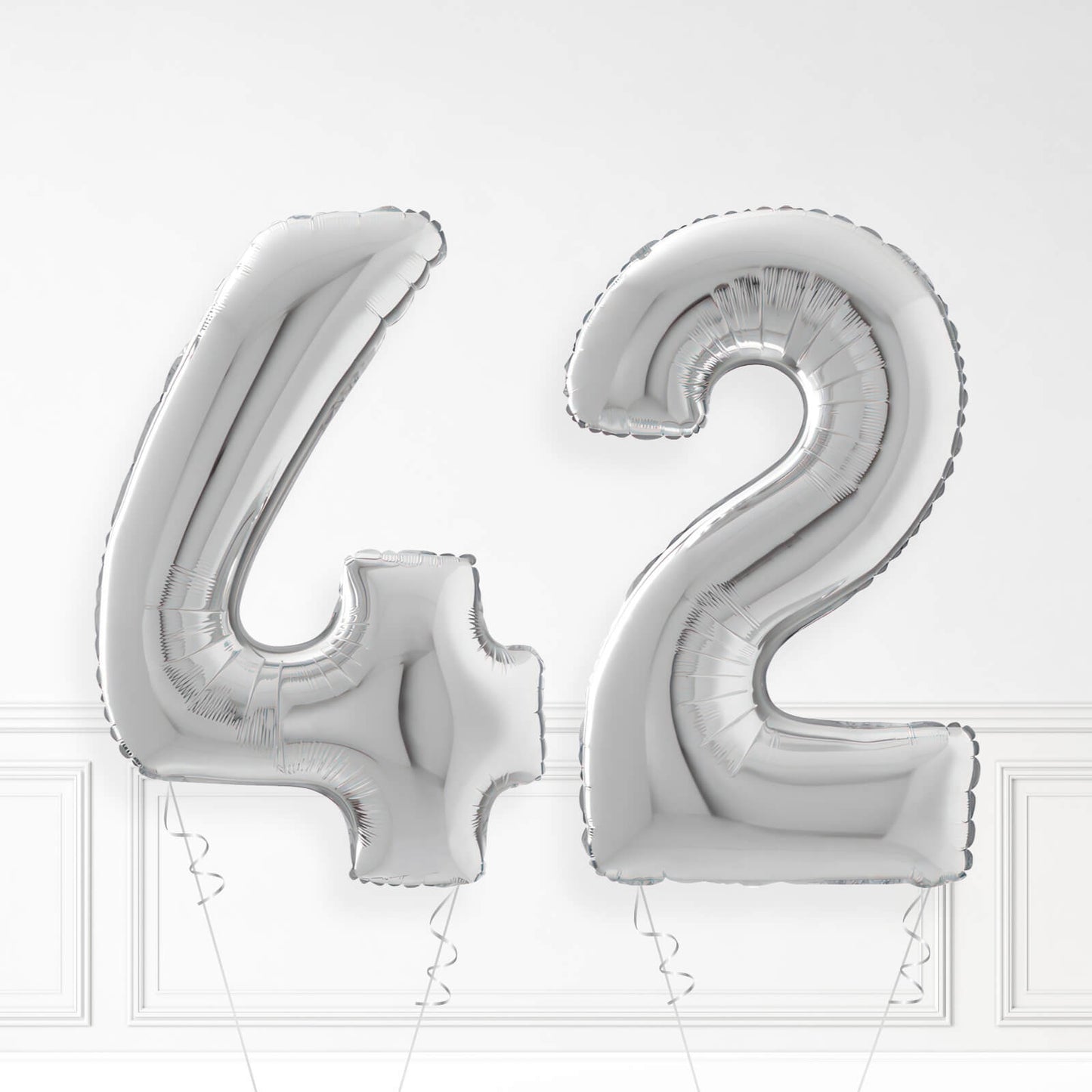 Inflated Silver Foil Number Balloon