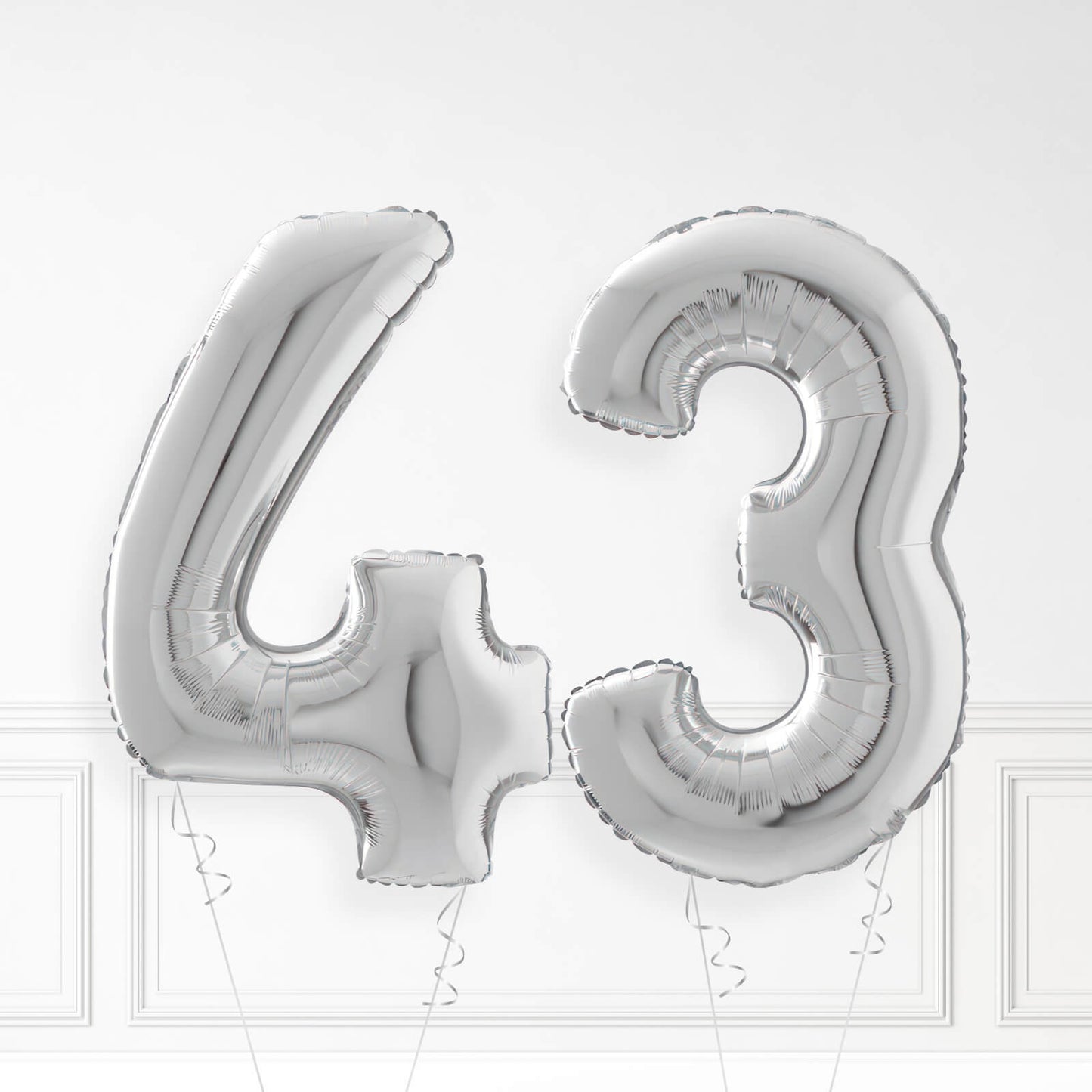 Inflated Silver Foil Number Balloon