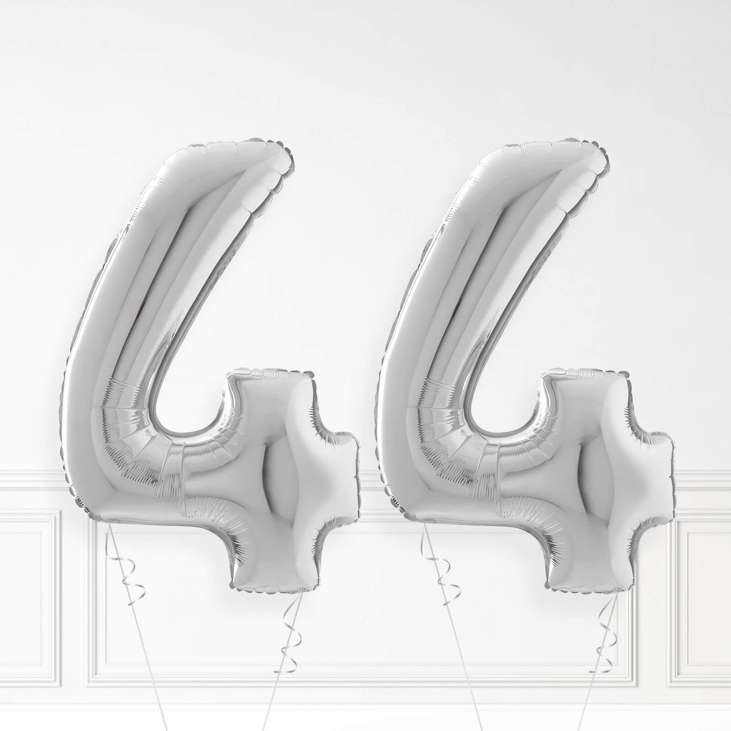 Inflated Silver Foil Number Balloon