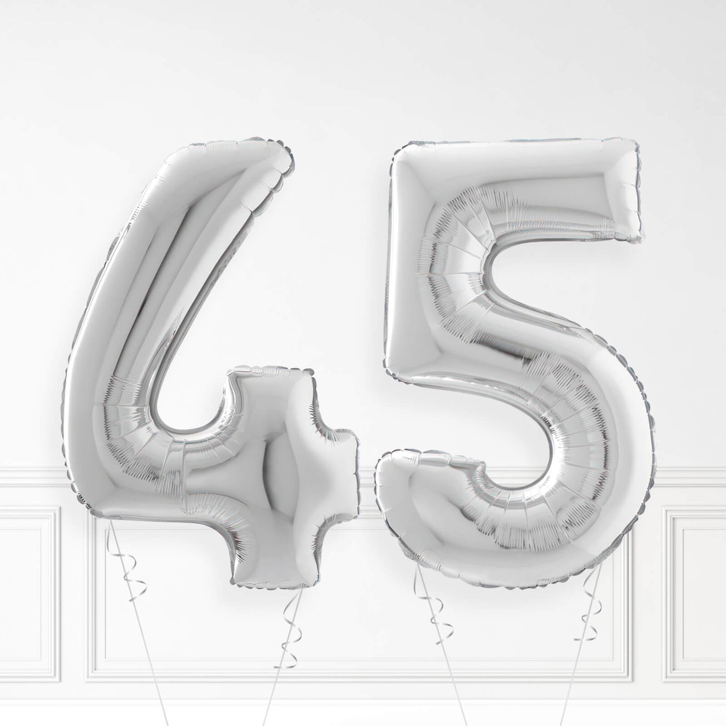 Inflated Silver Foil Number Balloon