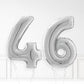 Inflated Silver Foil Number Balloon