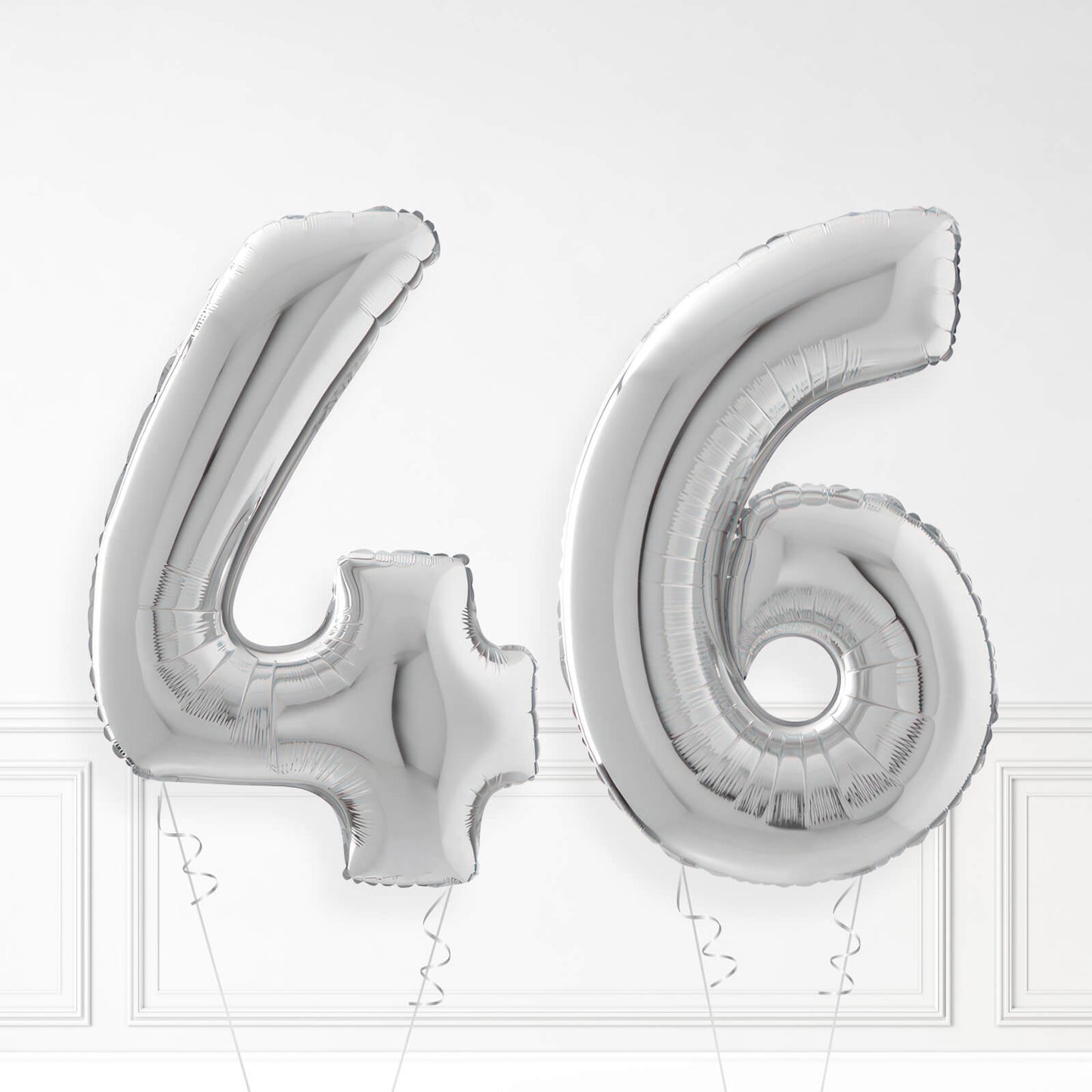 Inflated Silver Foil Number Balloon
