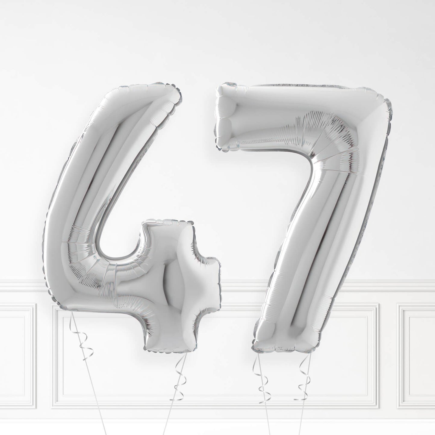 Inflated Silver Foil Number Balloon
