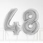Inflated Silver Foil Number Balloon