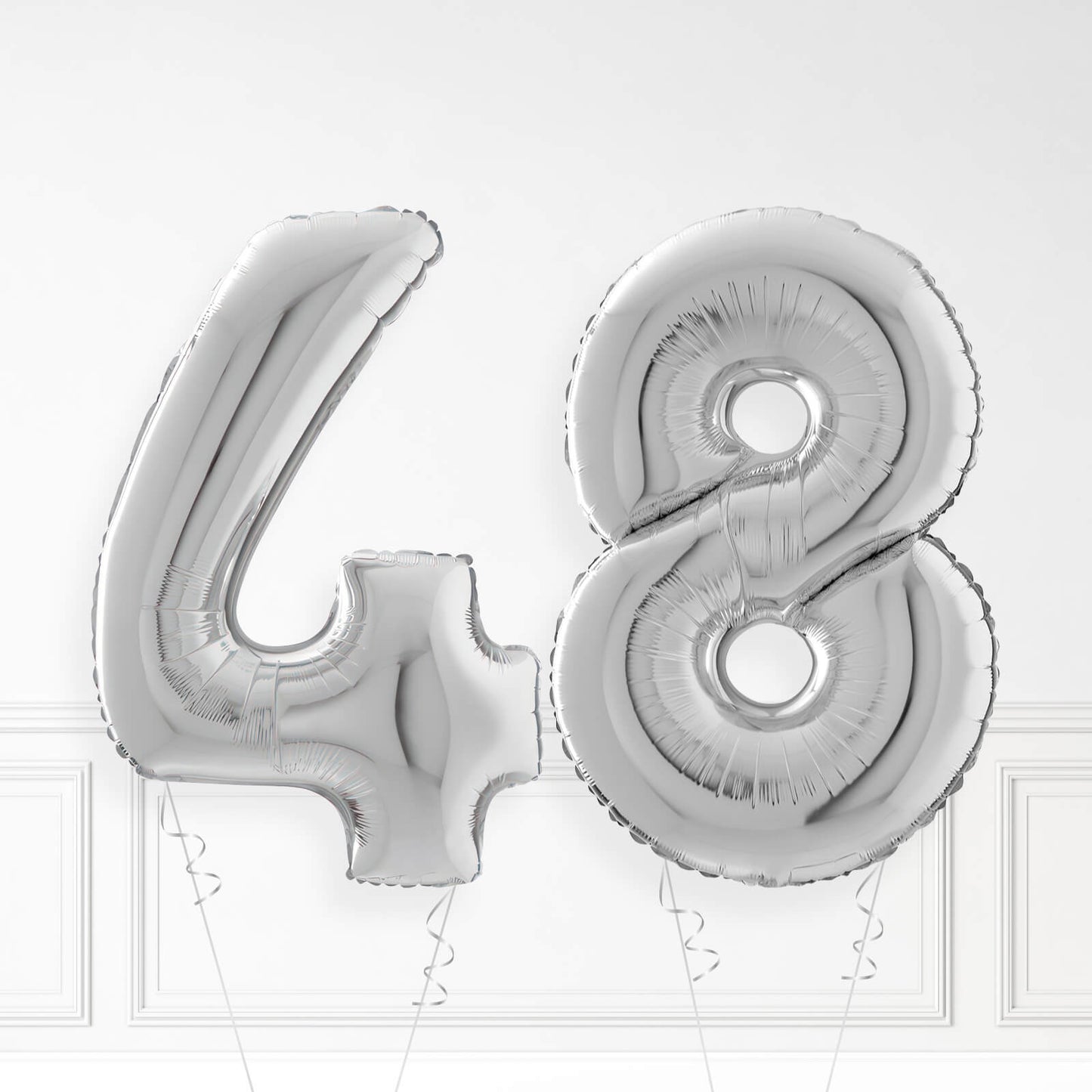 Inflated Silver Foil Number Balloon