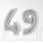 Inflated Silver Foil Number Balloon