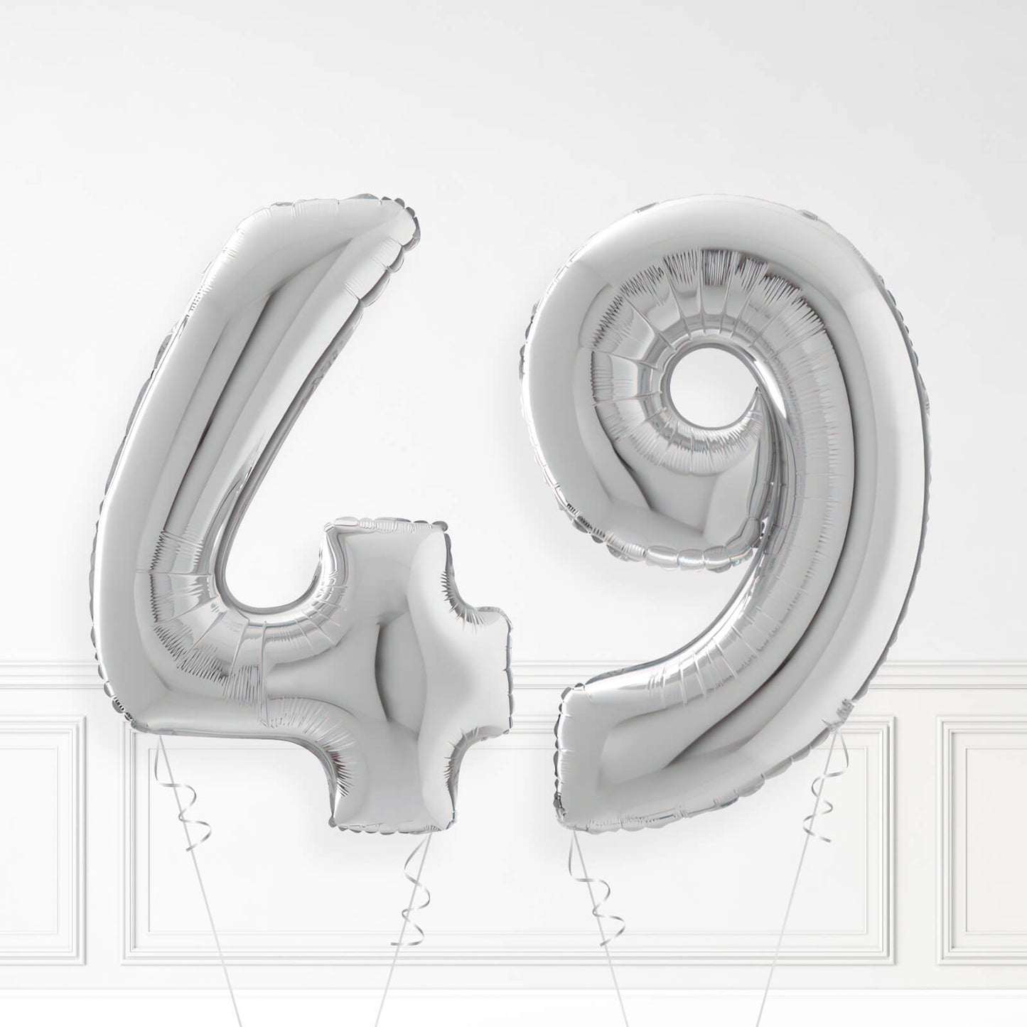 Inflated Silver Foil Number Balloon
