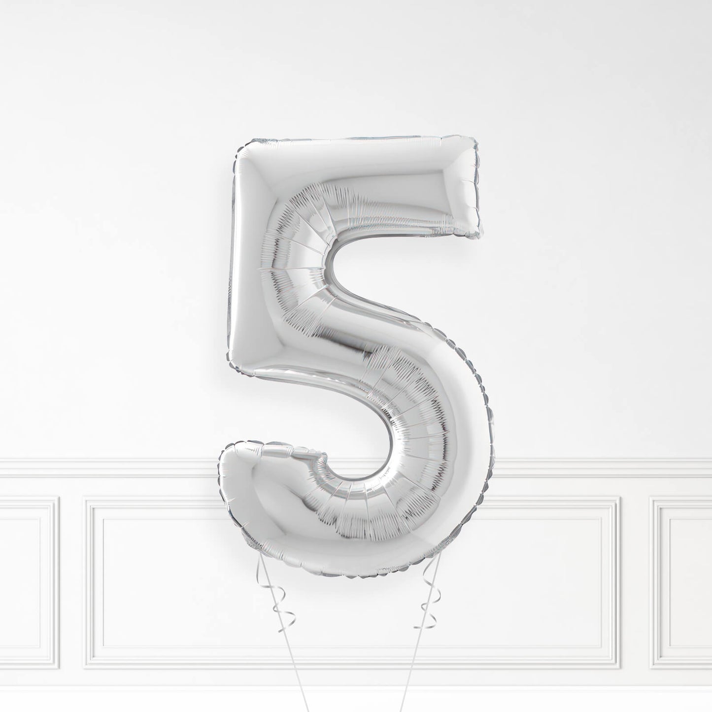 Inflated Silver Foil Number Balloon