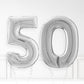 Inflated Silver Foil Number Balloon