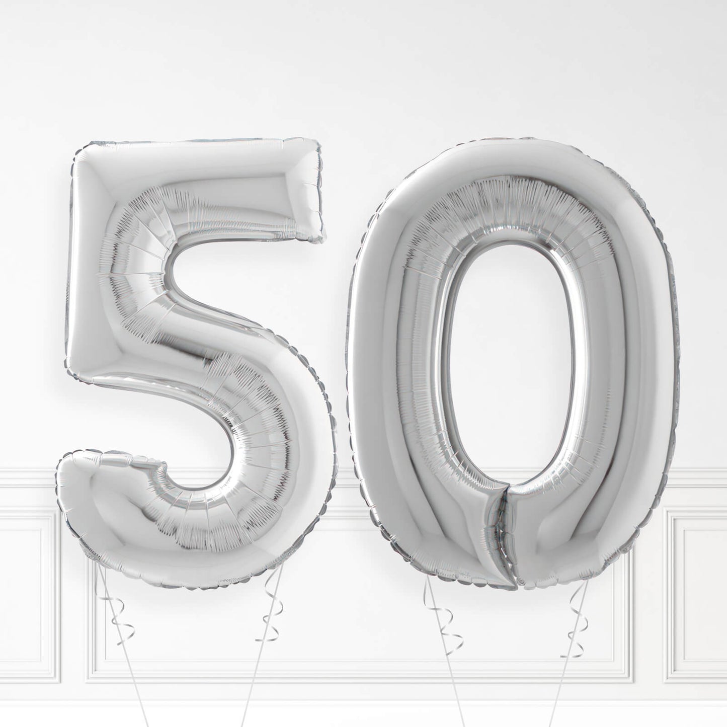 Inflated Silver Foil Number Balloon