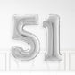 Inflated Silver Foil Number Balloon