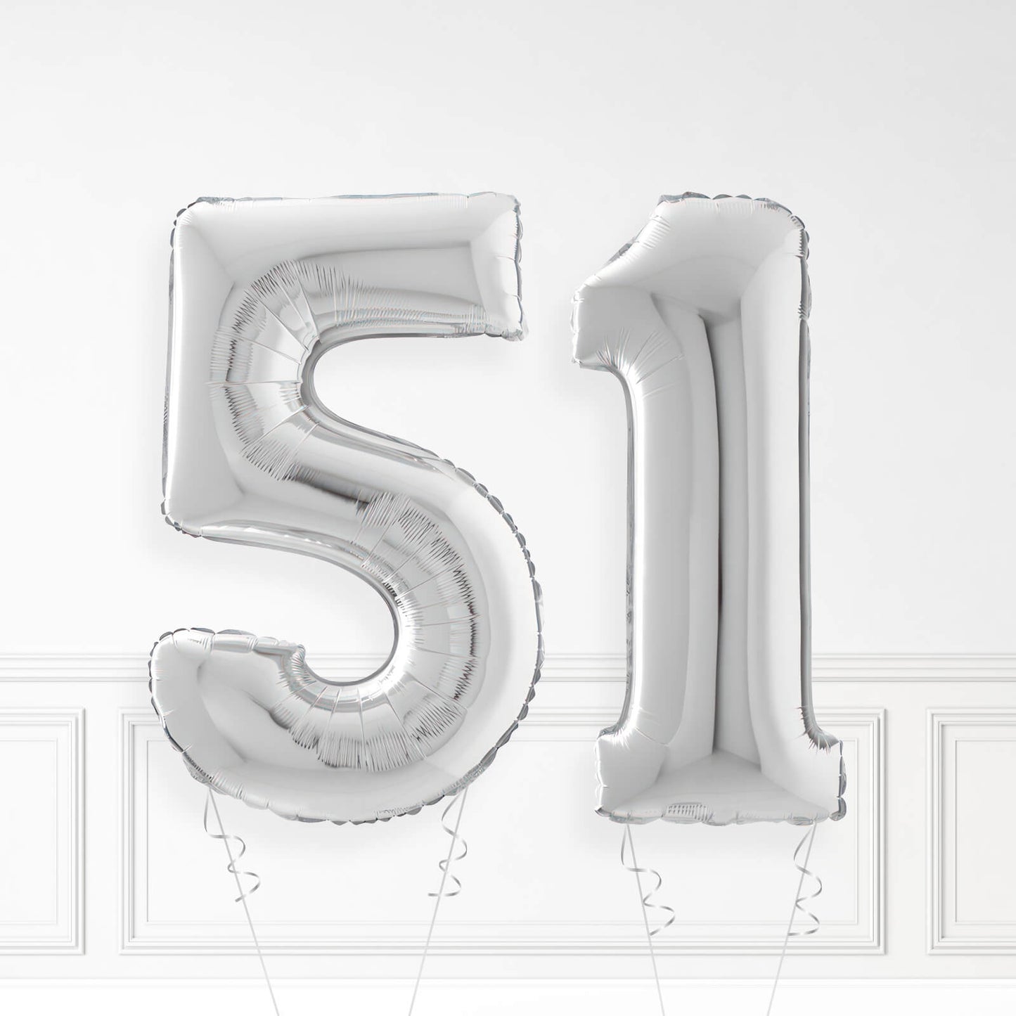 Inflated Silver Foil Number Balloon